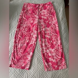 Floral Pink and White Pants